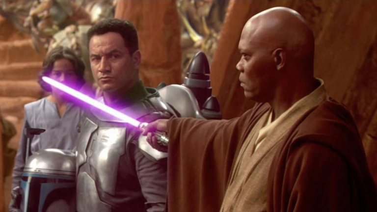 Os fãs de Guerra nas Estrelas obcecados pela verdadeira razão pela qual o sabre de luz de Mace Windu é roxo