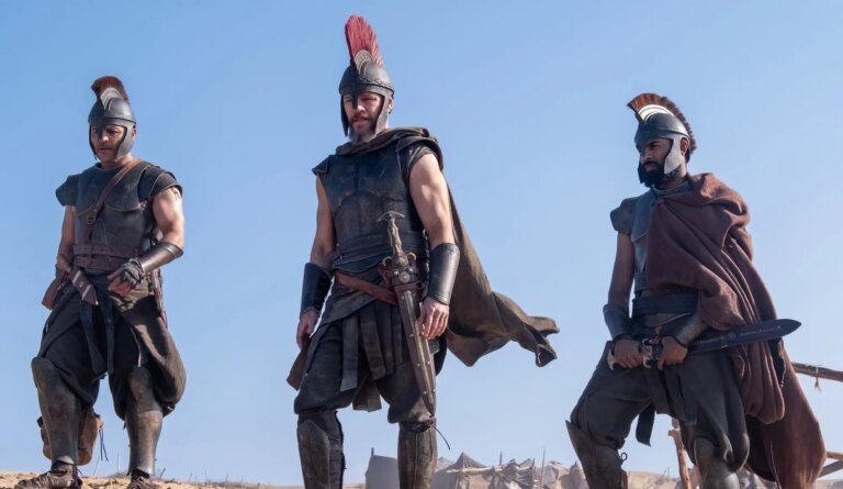 Matt Damon in Odysseus armor in The Odyssey