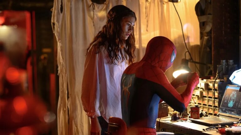 Zendaya and Tom Holland as MJ and Spider-Man
